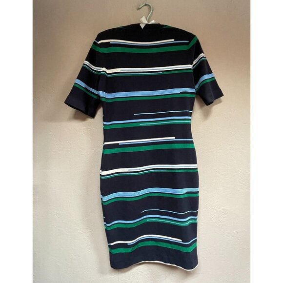 GREY Jason Wu Women's Small Crewneck Short Sleeve Multicolor Striped Knit Dress - Picture 2 of 8